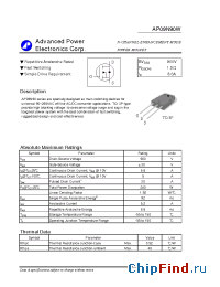 Datasheet AP09N90W manufacturer A-Power