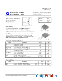 Datasheet AP40T03S manufacturer A-Power