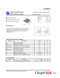 Datasheet AP9980M manufacturer A-Power