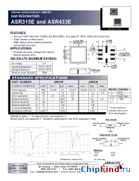 Datasheet ASR315EASR433E manufacturer Abracon