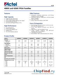 Datasheet A42MX02-FPQ100B manufacturer Actel