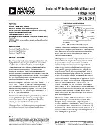 Datasheet 5B40-01 manufacturer Analog Devices