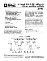 Datasheet AD10265 manufacturer Analog Devices