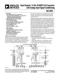 Datasheet AD13465 manufacturer Analog Devices