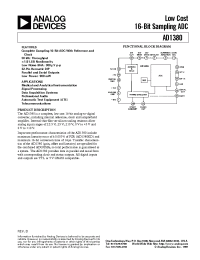 Datasheet AD1380JD manufacturer Analog Devices