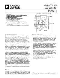 Datasheet AD1674JN manufacturer Analog Devices