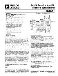 Datasheet AD2S80ATE/883B производства Analog Devices