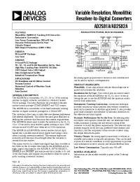 Datasheet AD2S81A производства Analog Devices