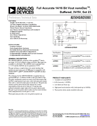 Datasheet AD5060ARJZ-2500RL7 производства Analog Devices
