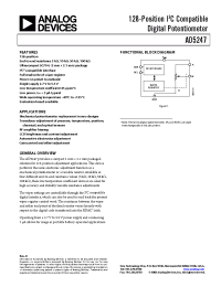 Datasheet AD5247BKS50-R2 manufacturer Analog Devices