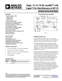 Datasheet AD5620ARJ-1REEL7 manufacturer Analog Devices