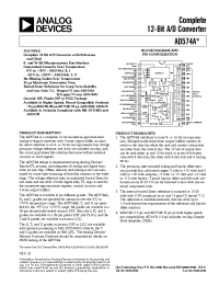 Datasheet AD574AJ manufacturer Analog Devices