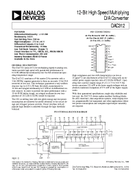 Datasheet DAC312BR/883 производства Analog Devices