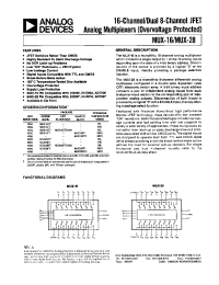 Datasheet MUX16E manufacturer Analog Devices