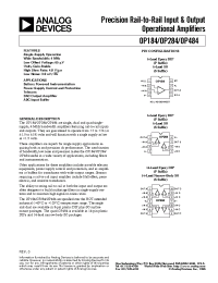 Datasheet OP184FS производства Analog Devices