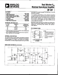 Datasheet OP-207AY производства Analog Devices
