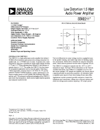 Datasheet SSM2211 производства Analog Devices