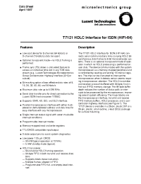 Datasheet T7121-PL2 производства Agere