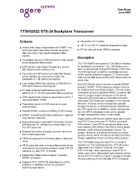 Datasheet TTSV02622 производства Agere