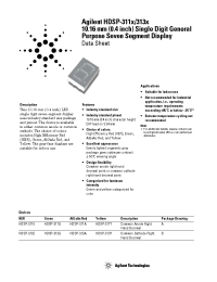 Datasheet 5082-313G-KJ000 manufacturer Agilent