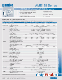 Datasheet AME125-3.3S производства Aimtec