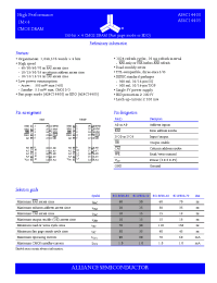 Datasheet AS4C14400-70TC manufacturer Alliance