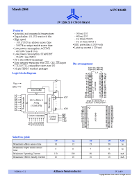 Datasheet AS7C1024B-12JIN manufacturer Alliance
