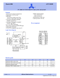 Datasheet AS7C1025B-10JC manufacturer Alliance