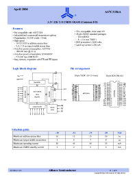 Datasheet AS7C3256A-10JCN manufacturer Alliance