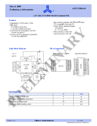 Datasheet AS7C3256A-8JC производства Alliance