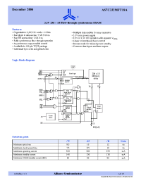 Datasheet AS7C332MFT18A-10TQIN производства Alliance
