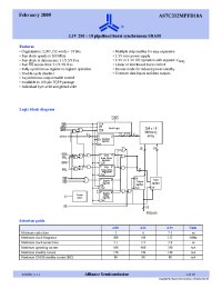 Datasheet AS7C332MPFD18A-133TQC производства Alliance