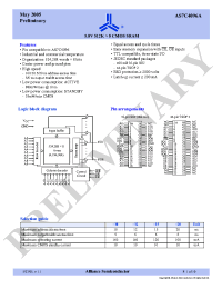 Datasheet AS7C4096A-10TCN производства Alliance