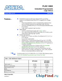 Datasheet EPF10K10-4 производства Altera