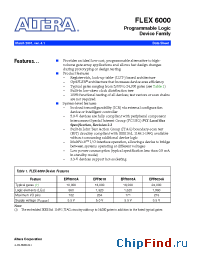 Datasheet EPF6016-2 производства Altera
