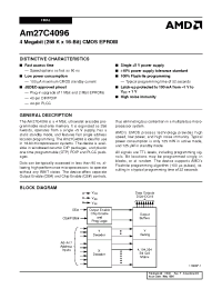 Datasheet AAM27C4096-100DC manufacturer AMD