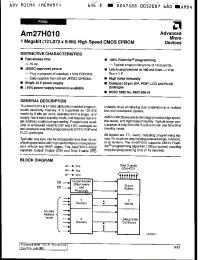 Datasheet AM27H010-45DI производства AMD