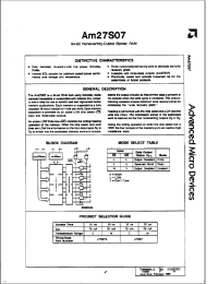 Datasheet AM27S07ADC производства AMD