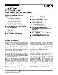 Datasheet AM28F256-90PCB производства AMD