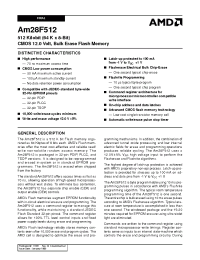 Datasheet AM28F512-150EC производства AMD