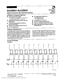 Datasheet AM29843 производства AMD