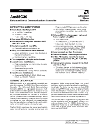 Datasheet AM85C30-16JC производства AMD