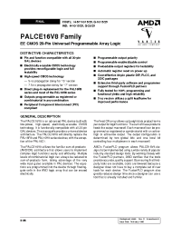 Datasheet PALCE16V8Q-15PC5 manufacturer AMD