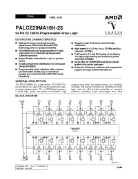 Datasheet PALCE29MA16H-25JC manufacturer AMD