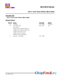 Datasheet A61L6316V-10 производства AMICC