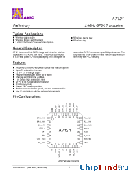 Datasheet A7121 производства AMICC
