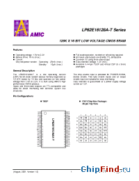 Datasheet LP62E16128A-70LLT производства AMICC