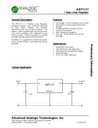 Datasheet AAT1117XMY-3.3-B1 производства AnalogicTech
