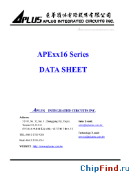 Datasheet APEXX16 производства Aplus