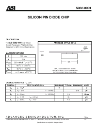 Datasheet 5082-0001 manufacturer ASI